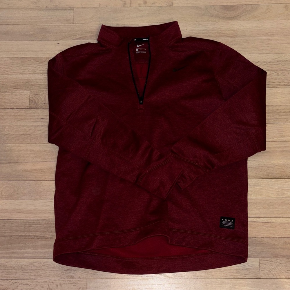 Nike Men's Burgundy Zip-Up Sweater